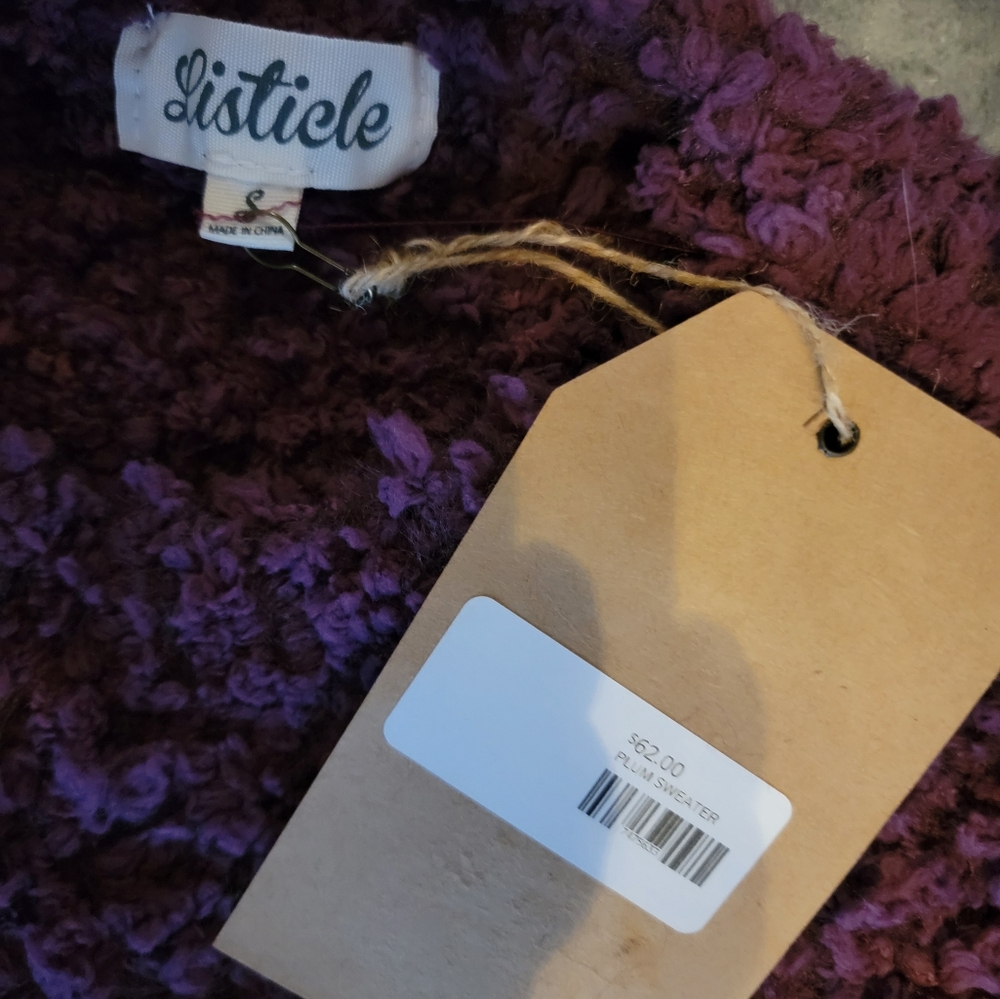 NWT Women's Listicle Purple Sweater Small - Picture 2 of 3
